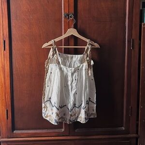 White and Tan Women's Crop Top